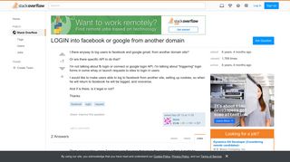 LOGIN into facebook or google from another domain - Stack Overflow