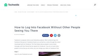 How to Log Into Facebook Without Other People Seeing You There ...