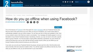 How do you go offline when using Facebook? | HowStuffWorks