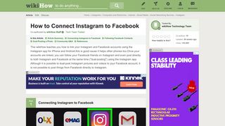 How to Connect Instagram to Facebook (with Pictures) - wikiHow