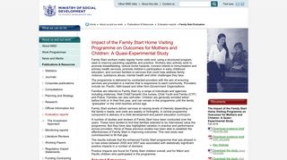 Impact of the Family Start Home Visiting Programme on Outcomes for ...