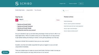 Signing Up – Scribd Help Center - Scribd Support