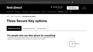 Secure Key Help | first direct
