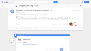 Is there a way to sign into gmail without signing into google ...