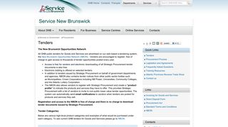 GNB Public Tenders - SNB.CA - Service Nouveau-Brunswick