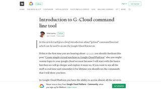Introduction to G-Cloud command line tool – Google Cloud Platform ...