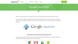 Google Cloud Print - PaperCut