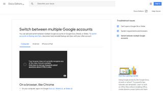 Switch between multiple Google accounts - Computer - Docs Editors ...