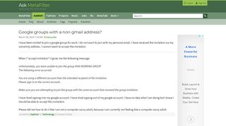 Google groups with a non gmail address? - googlegroup work ...