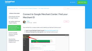 Connect to Google Merchant Center: Find your Merchant ID ...