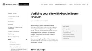 Verifying your site with Google Search Console – Squarespace Help