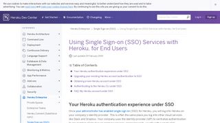 Using Single Sign-on (SSO) Services with Heroku, for End Users ...