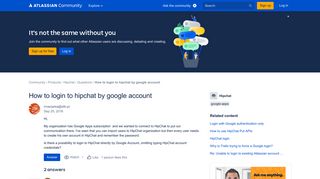 How to login to hipchat by google account - Atlassian Community