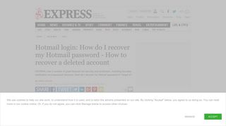 Hotmail login: How do I recover my Hotmail password - How to recover ...