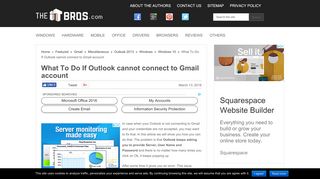 What To Do If Outlook cannot connect to Gmail account – TheITBros