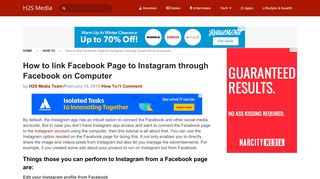 How to link Facebook Page to Instagram through Facebook on ...