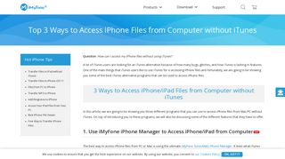 3 Ways to Access iPhone Files from Computer without iTunes - iMyFone