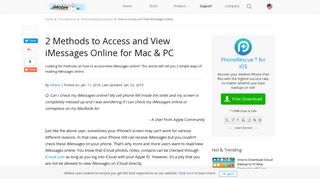 2 Methods to Access and View iMessages Online for Mac & PC - iMobie