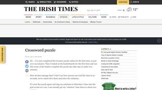 Crossword puzzle - Irish Times
