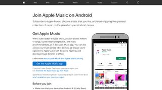 Join Apple Music on Android - Apple Support
