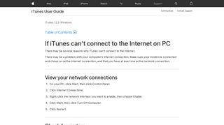 If iTunes can't connect to the Internet on PC - Apple Support
