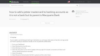 how to add a jetstar mastercard to banking accounts as it is not ...