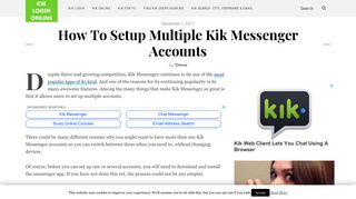 How To Setup Multiple Kik Messenger Accounts - Kik Login Online