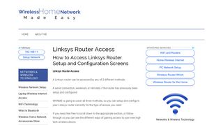 Linksys Router Access - Wireless Home Network Made Easy