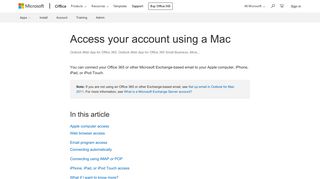 Access your account using a Mac - Outlook - Office Support - Office 365