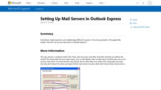 Setting Up Mail Servers in Outlook Express - Microsoft Support