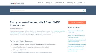 Find your email server's IMAP and SMTP information