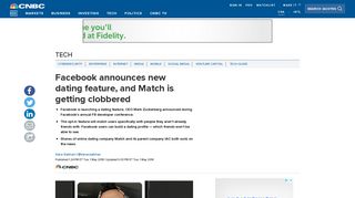 Facebook dating feature sends Match shares plunging - CNBC.com