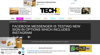 Facebook Messenger is testing new sign-in options which includes ...