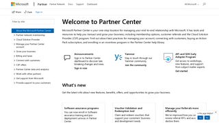 Start here for help with Partner Center - Partner Center | Microsoft Docs