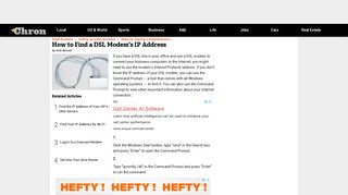 How to Find a DSL Modem's IP Address | Chron.com