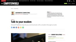 Talk to your modem | Computerworld