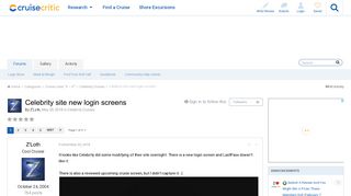 Celebrity site new login screens - Celebrity Cruises - Cruise Critic ...