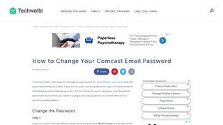 How to Change Your Comcast Email Password | Techwalla.com