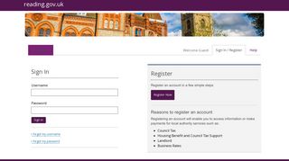 Register - Sign In - Reading Borough Council