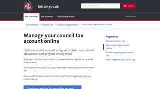 Your council tax account online - bristol.gov.uk