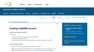 Creating a MyDMV account | New York State Department of Motor ...