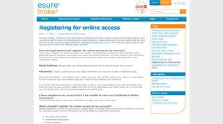 Registering for online access | esure broker
