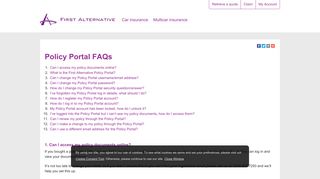Policy Portal FAQs | First Alternative