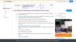 Link facebook messenger with facebook login on app - Stack Overflow