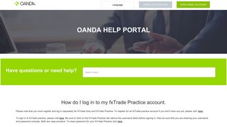 How do I log in to my fxTrade Practice account. - Help and Support