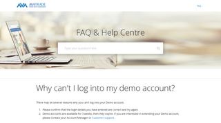 Why can't I log into my demo account? – Help Center