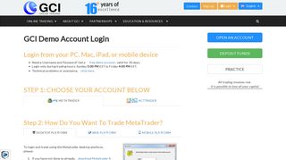 GCI Demo Login Page | Free Practice Account | Forex & CFD/Share