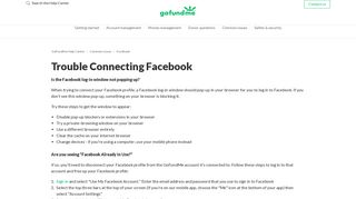 Trouble Connecting Facebook – GoFundMe Help Center