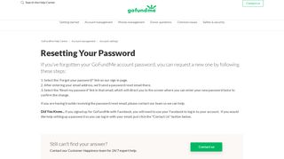 Resetting Your Password – GoFundMe Help Center