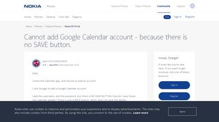 Cannot add Google Calendar account - because there is no SAVE ...
